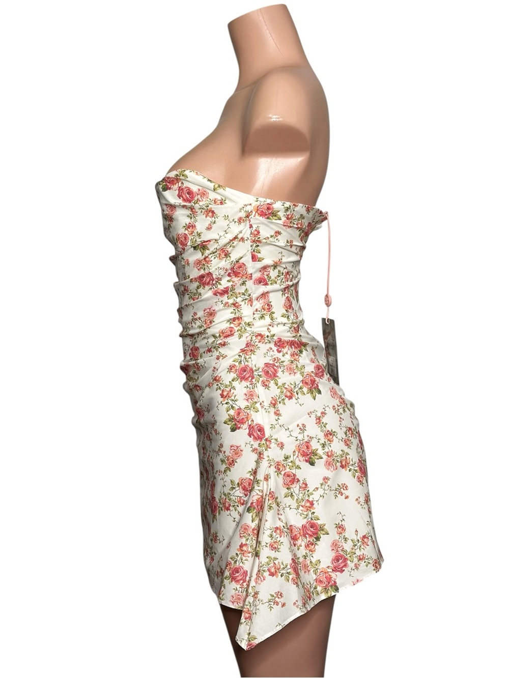 HOUSE OF CB Jasmine Draped Strapless Corset Mini Dress, Rose Print, Small - Picture 4 of 8